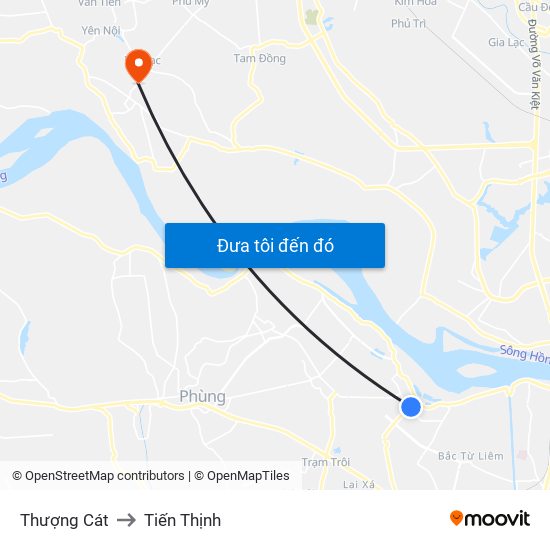 Thượng Cát to Tiến Thịnh map