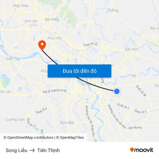 Song Liễu to Tiến Thịnh map