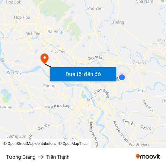 Tương Giang to Tiến Thịnh map