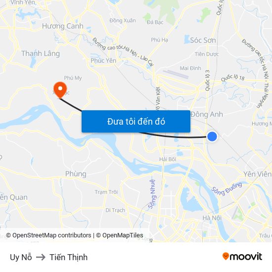 Uy Nỗ to Tiến Thịnh map