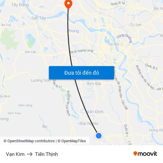 Vạn Kim to Tiến Thịnh map