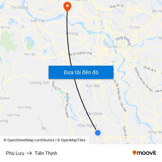 Phù Lưu to Tiến Thịnh map