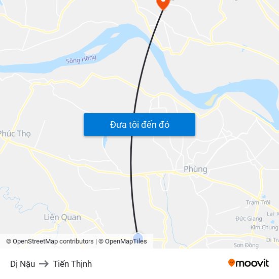 Dị Nậu to Tiến Thịnh map