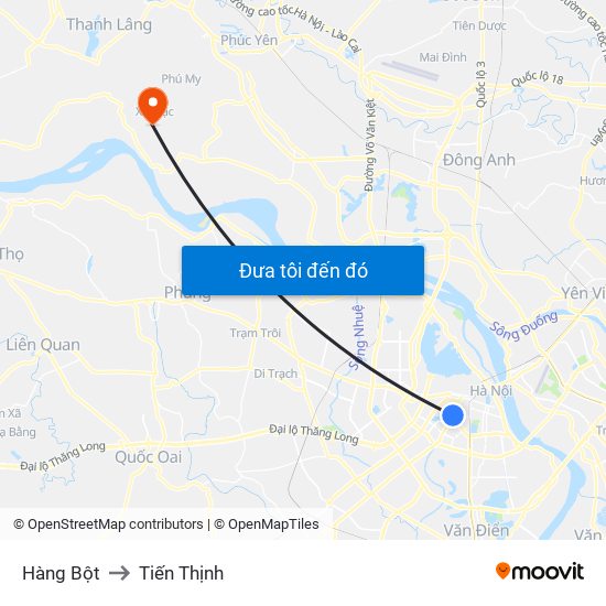 Hàng Bột to Tiến Thịnh map