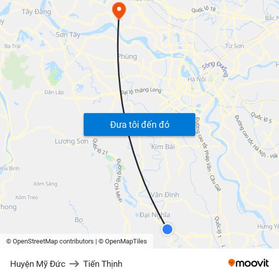 Huyện Mỹ Đức to Tiến Thịnh map