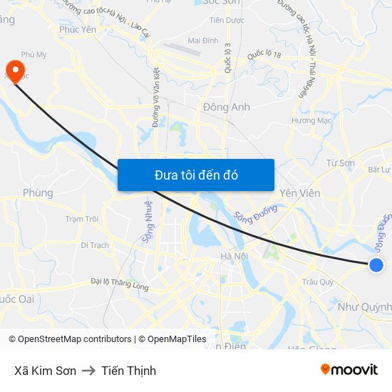 Xã Kim Sơn to Tiến Thịnh map