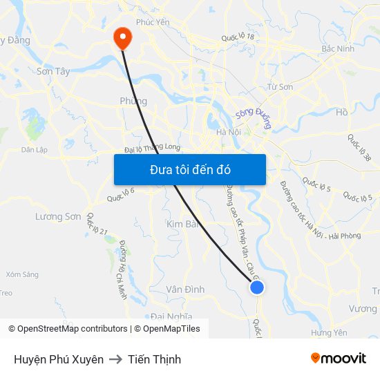 Huyện Phú Xuyên to Tiến Thịnh map