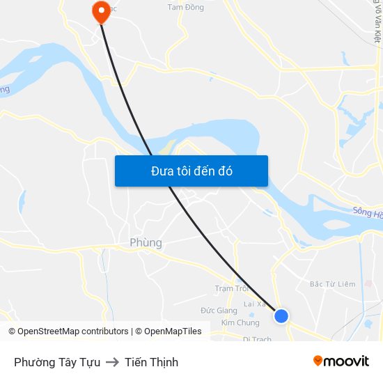 Phường Tây Tựu to Tiến Thịnh map