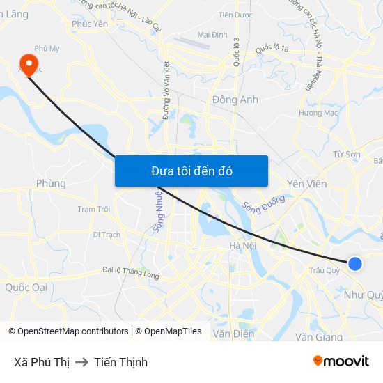 Xã Phú Thị to Tiến Thịnh map