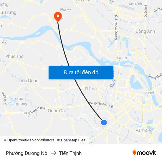 Phường Dương Nội to Tiến Thịnh map