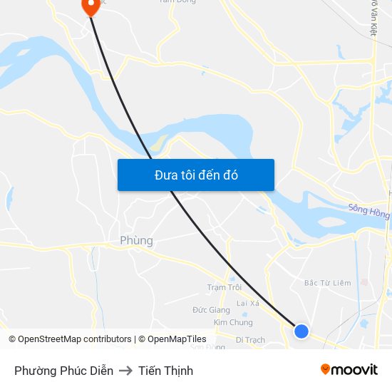 Phường Phúc Diễn to Tiến Thịnh map