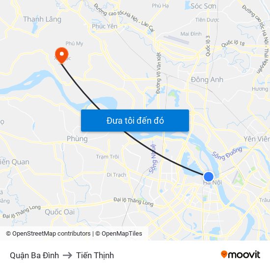 Quận Ba Đình to Tiến Thịnh map