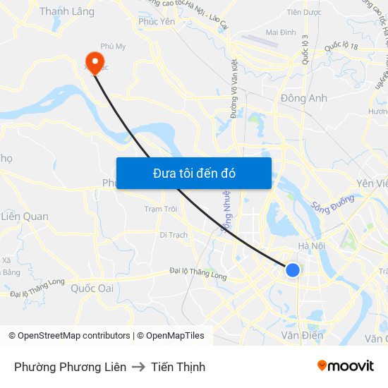 Phường Phương Liên to Tiến Thịnh map