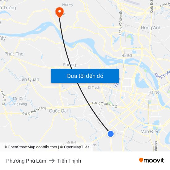 Phường Phú Lãm to Tiến Thịnh map