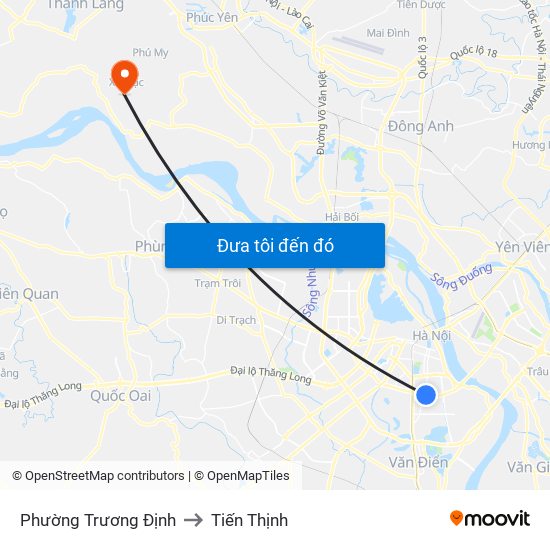 Phường Trương Định to Tiến Thịnh map