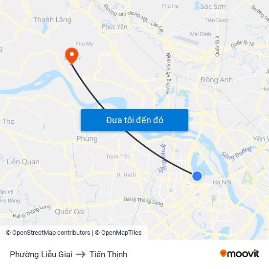 Phường Liễu Giai to Tiến Thịnh map