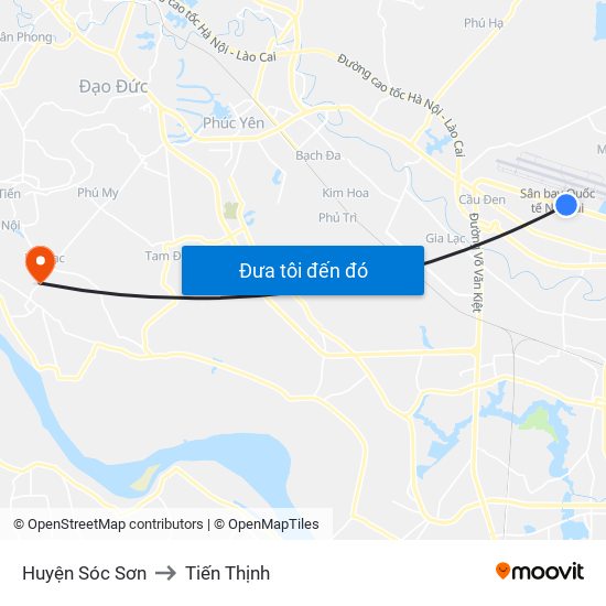 Huyện Sóc Sơn to Tiến Thịnh map