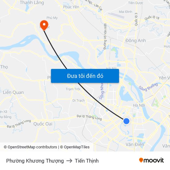 Phường Khương Thượng to Tiến Thịnh map