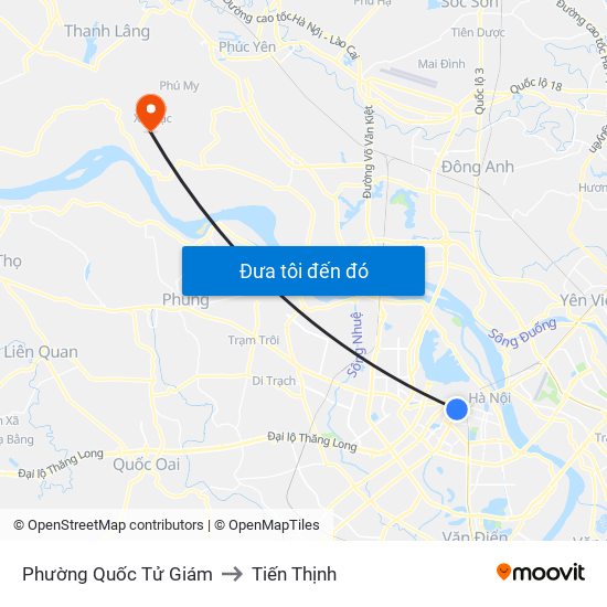 Phường Quốc Tử Giám to Tiến Thịnh map