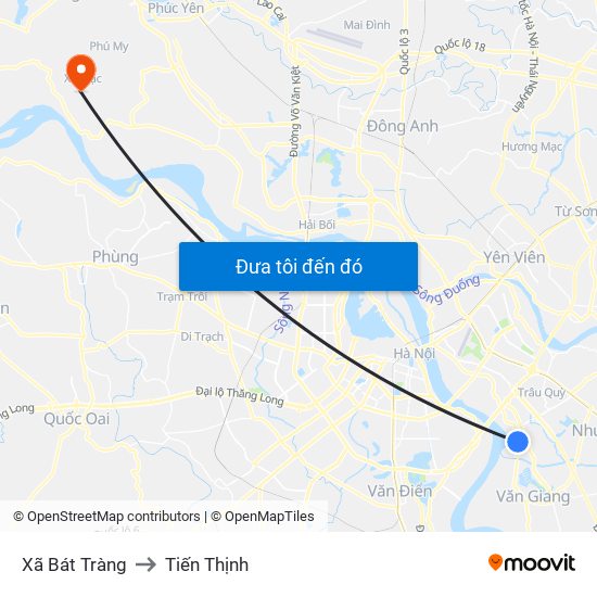 Xã Bát Tràng to Tiến Thịnh map