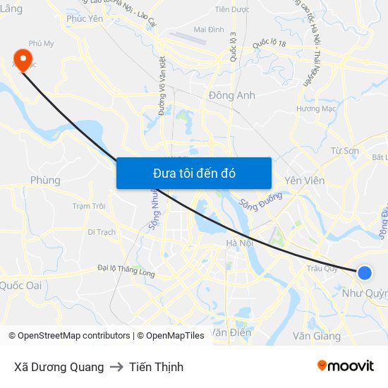 Xã Dương Quang to Tiến Thịnh map
