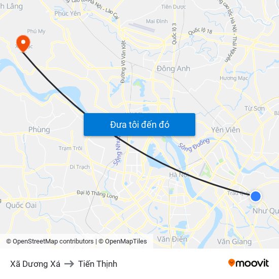 Xã Dương Xá to Tiến Thịnh map