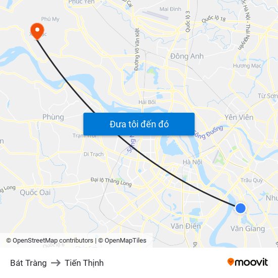 Bát Tràng to Tiến Thịnh map