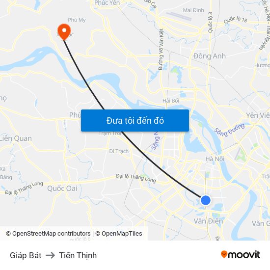 Giáp Bát to Tiến Thịnh map