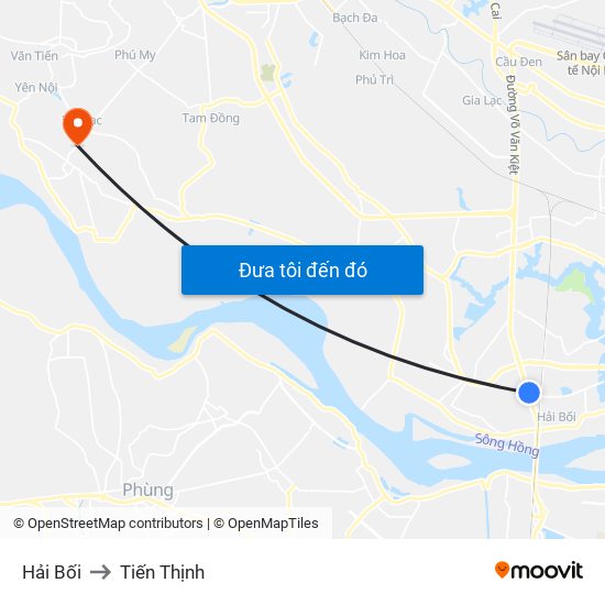 Hải Bối to Tiến Thịnh map