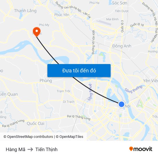 Hàng Mã to Tiến Thịnh map