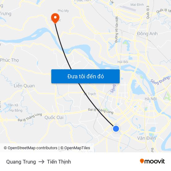 Quang Trung to Tiến Thịnh map