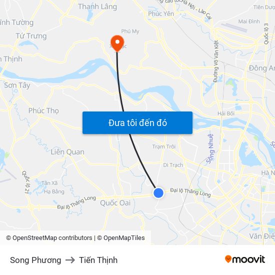 Song Phương to Tiến Thịnh map