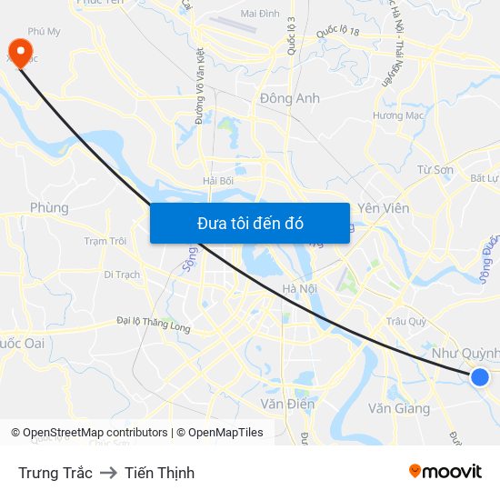 Trưng Trắc to Tiến Thịnh map