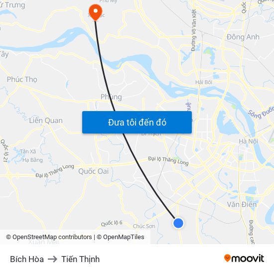 Bích Hòa to Tiến Thịnh map