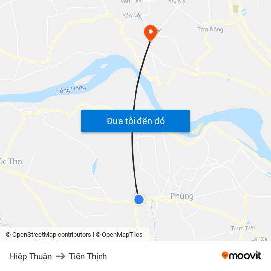 Hiệp Thuận to Tiến Thịnh map