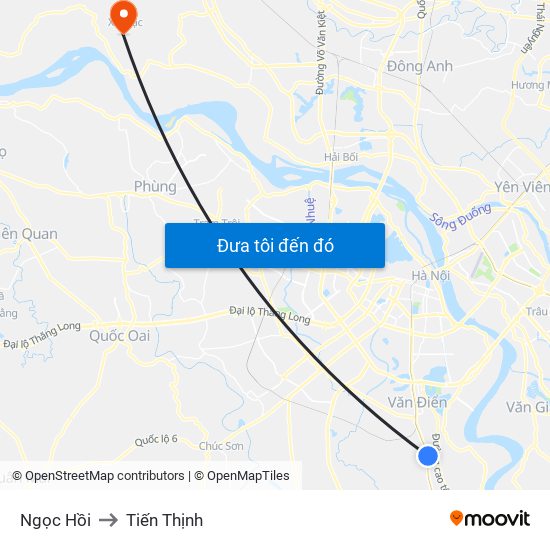 Ngọc Hồi to Tiến Thịnh map