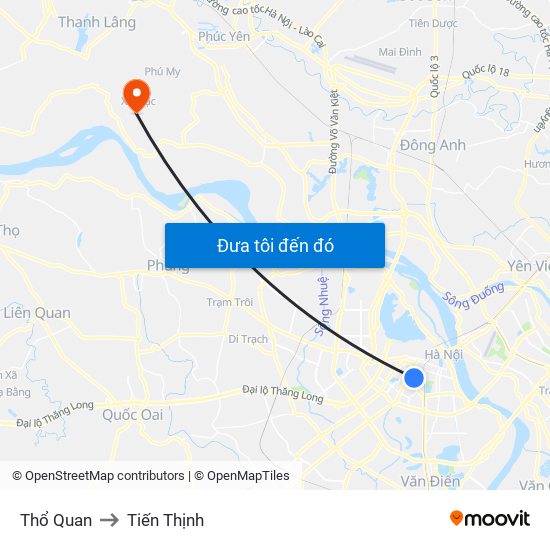 Thổ Quan to Tiến Thịnh map