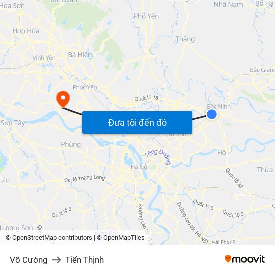 Võ Cường to Tiến Thịnh map