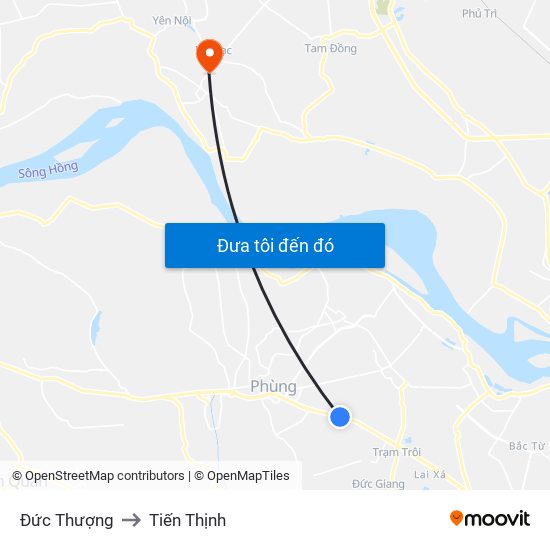 Đức Thượng to Tiến Thịnh map