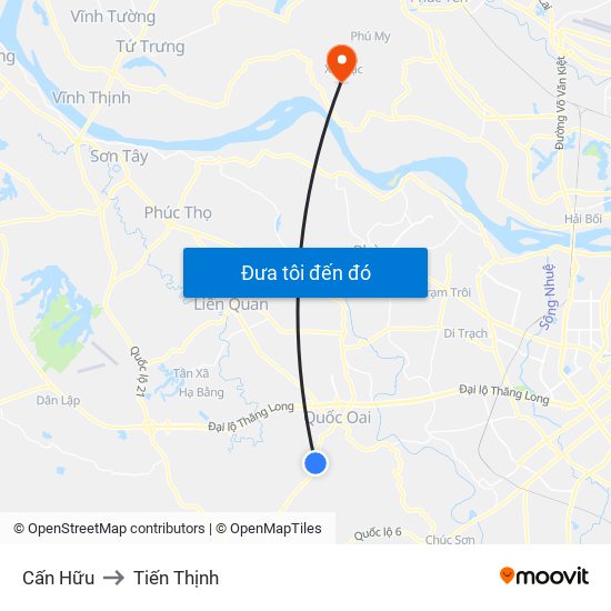 Cấn Hữu to Tiến Thịnh map