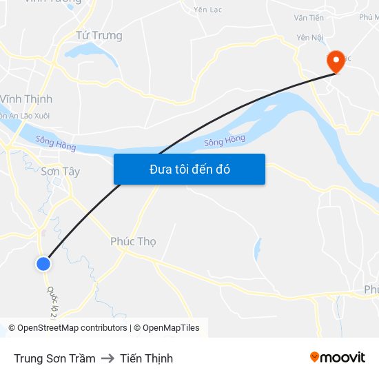 Trung Sơn Trầm to Tiến Thịnh map