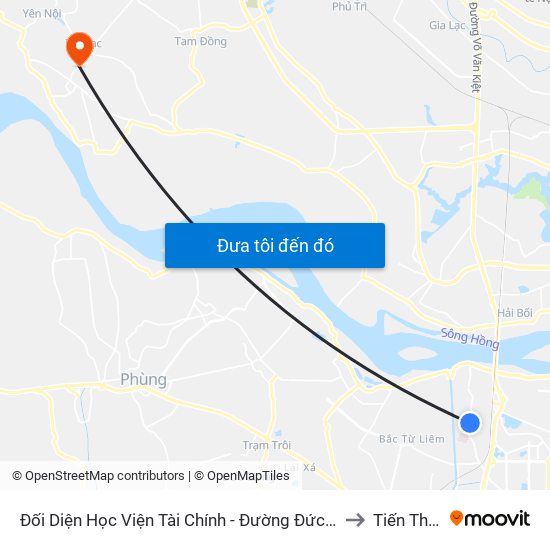 Đối Diện Học Viện Tài Chính - Đường Đức Thắng to Tiến Thịnh map