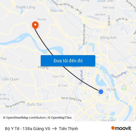 Bộ Y Tế - 138a Giảng Võ to Tiến Thịnh map