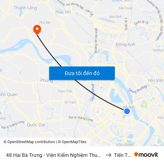 48 Hai Bà Trưng - Viện Kiểm Nghiệm Thuốc Trung Ương to Tiến Thịnh map