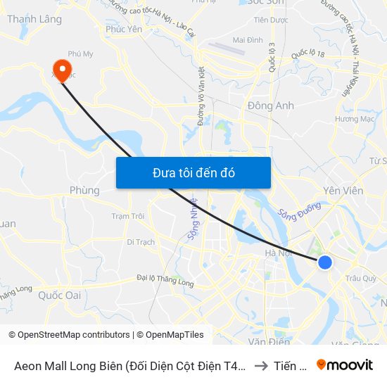 Aeon Mall Long Biên (Đối Diện Cột Điện T4a/2a-B Đường Cổ Linh) to Tiến Thịnh map