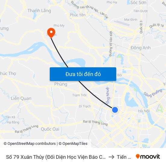 Số 79 Xuân Thủy (Đối Diện Học Viện Báo Chí Và Tuyên Truyền) to Tiến Thịnh map