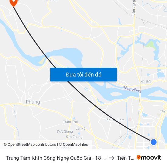 Trung Tâm Khtn Công Nghệ Quốc Gia - 18 Hoàng Quốc Việt to Tiến Thịnh map