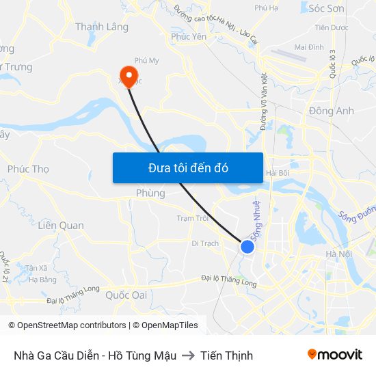 Nhà Ga Cầu Diễn - Hồ Tùng Mậu to Tiến Thịnh map