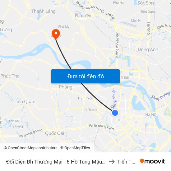 Đối Diện Đh Thương Mại - 6 Hồ Tùng Mậu (Cột Sau) to Tiến Thịnh map
