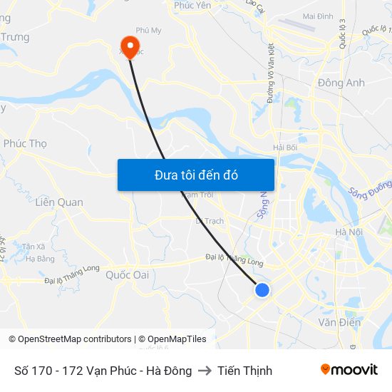 Số 170 - 172 Vạn Phúc - Hà Đông to Tiến Thịnh map